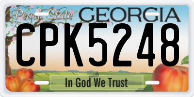 GA license plate CPK5248