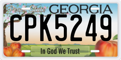 GA license plate CPK5249
