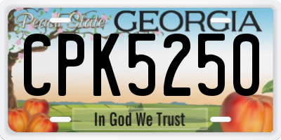 GA license plate CPK5250