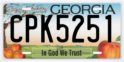 GA license plate CPK5251