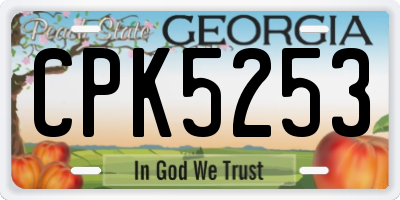 GA license plate CPK5253