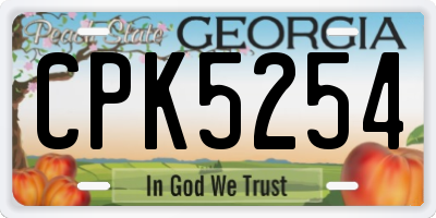 GA license plate CPK5254