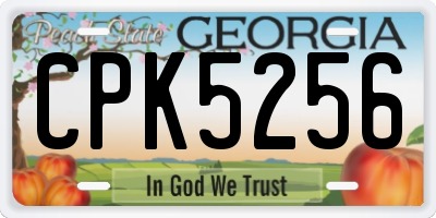 GA license plate CPK5256