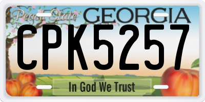 GA license plate CPK5257