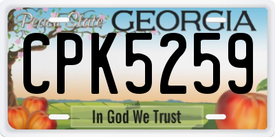 GA license plate CPK5259