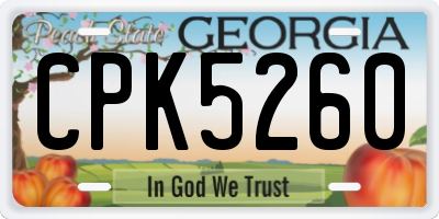 GA license plate CPK5260
