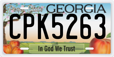 GA license plate CPK5263