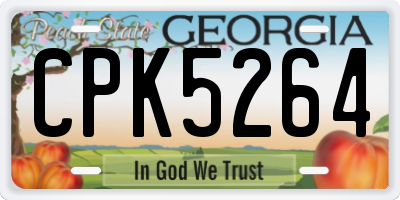 GA license plate CPK5264