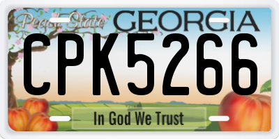GA license plate CPK5266