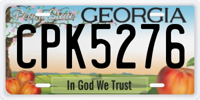 GA license plate CPK5276