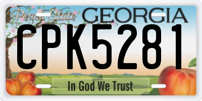 GA license plate CPK5281