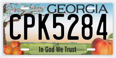 GA license plate CPK5284