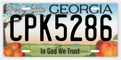 GA license plate CPK5286