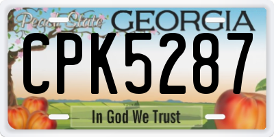 GA license plate CPK5287