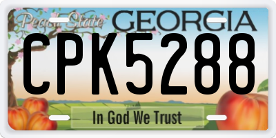 GA license plate CPK5288
