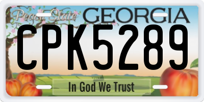 GA license plate CPK5289