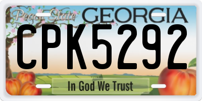 GA license plate CPK5292
