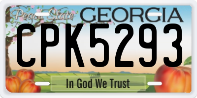 GA license plate CPK5293