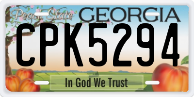 GA license plate CPK5294