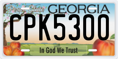 GA license plate CPK5300
