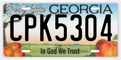GA license plate CPK5304