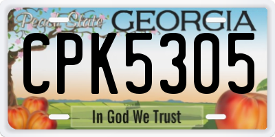 GA license plate CPK5305