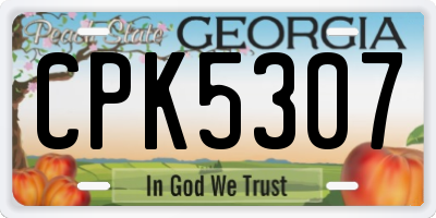 GA license plate CPK5307