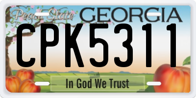 GA license plate CPK5311