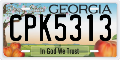 GA license plate CPK5313