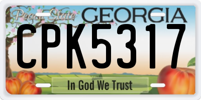 GA license plate CPK5317