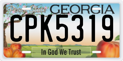 GA license plate CPK5319