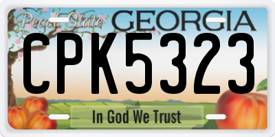GA license plate CPK5323