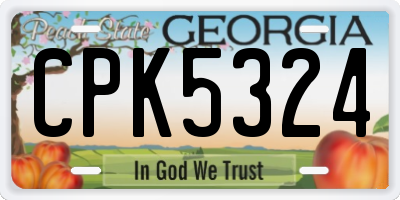 GA license plate CPK5324