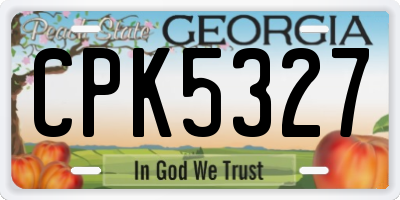 GA license plate CPK5327