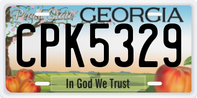 GA license plate CPK5329