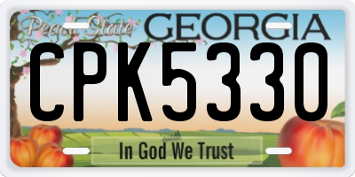 GA license plate CPK5330