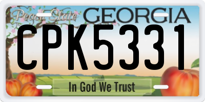 GA license plate CPK5331