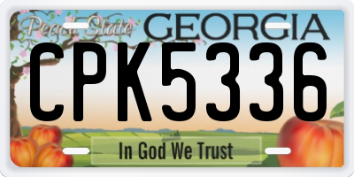 GA license plate CPK5336