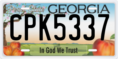 GA license plate CPK5337