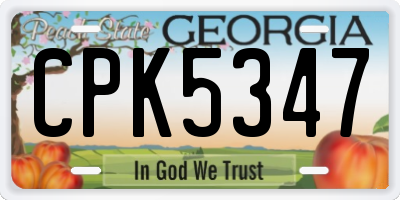 GA license plate CPK5347