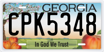 GA license plate CPK5348