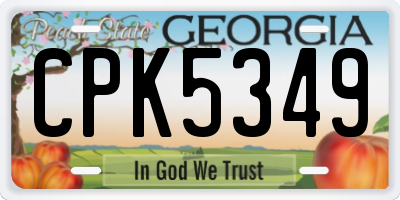 GA license plate CPK5349