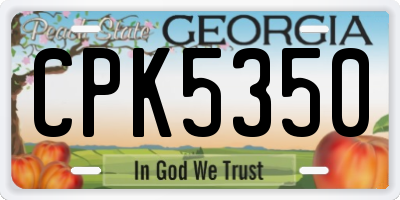 GA license plate CPK5350