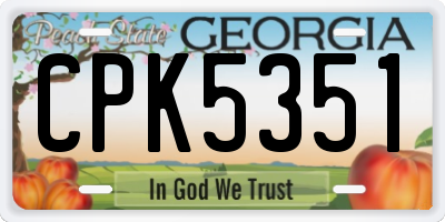 GA license plate CPK5351