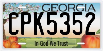 GA license plate CPK5352