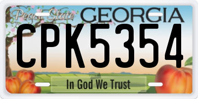 GA license plate CPK5354