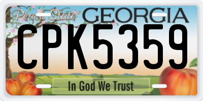 GA license plate CPK5359