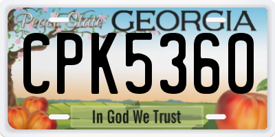 GA license plate CPK5360