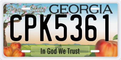 GA license plate CPK5361