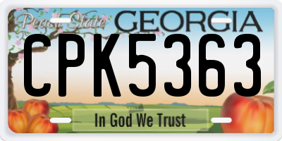 GA license plate CPK5363